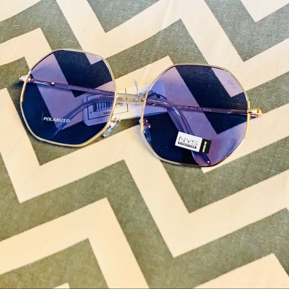 NYS Collection Purple and Gold Hex Sunglasses - Picture 2 of 8